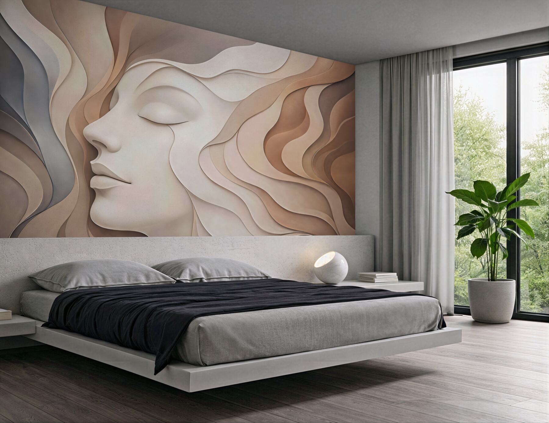 Fototapeta spokojne oblicze fal beige