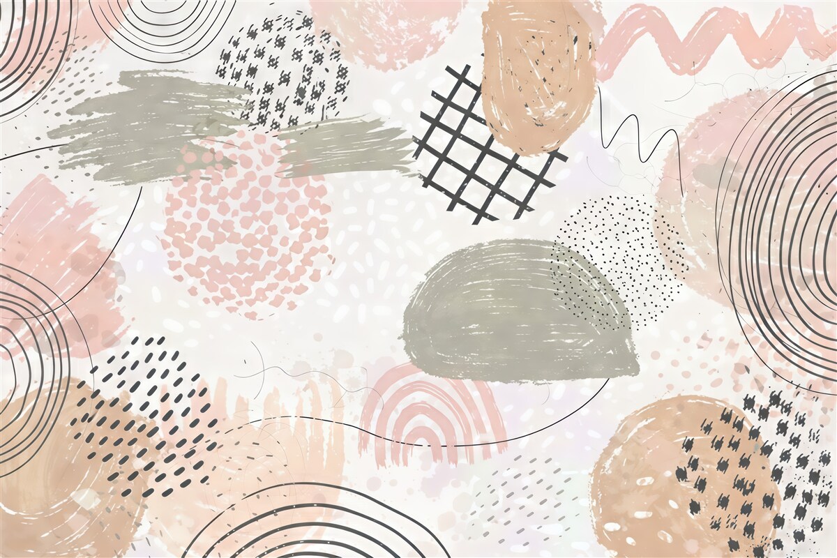 Fototapeta pudrowa abstrakcja boho