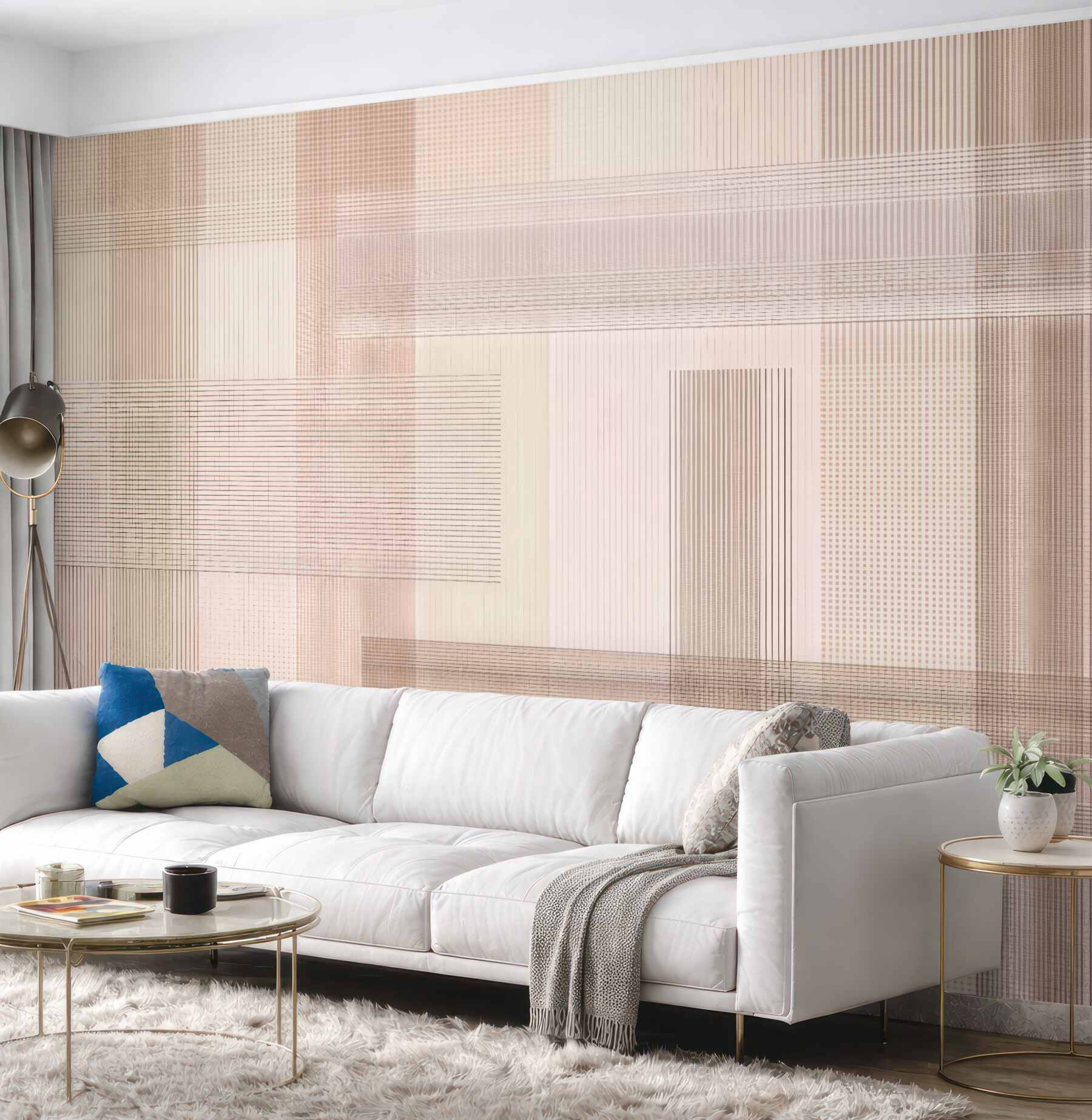 Fototapeta pudrowa geometria linii
