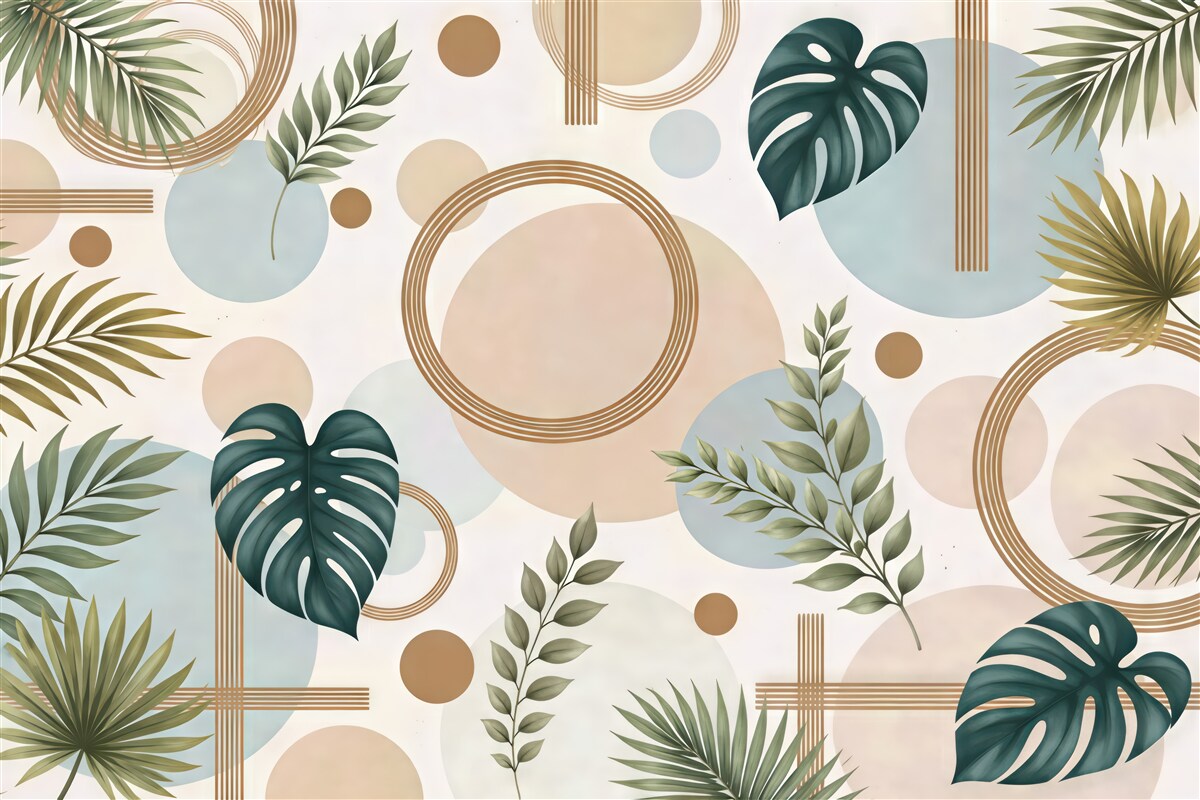 Fototapeta tropikalna geometria w pastelach