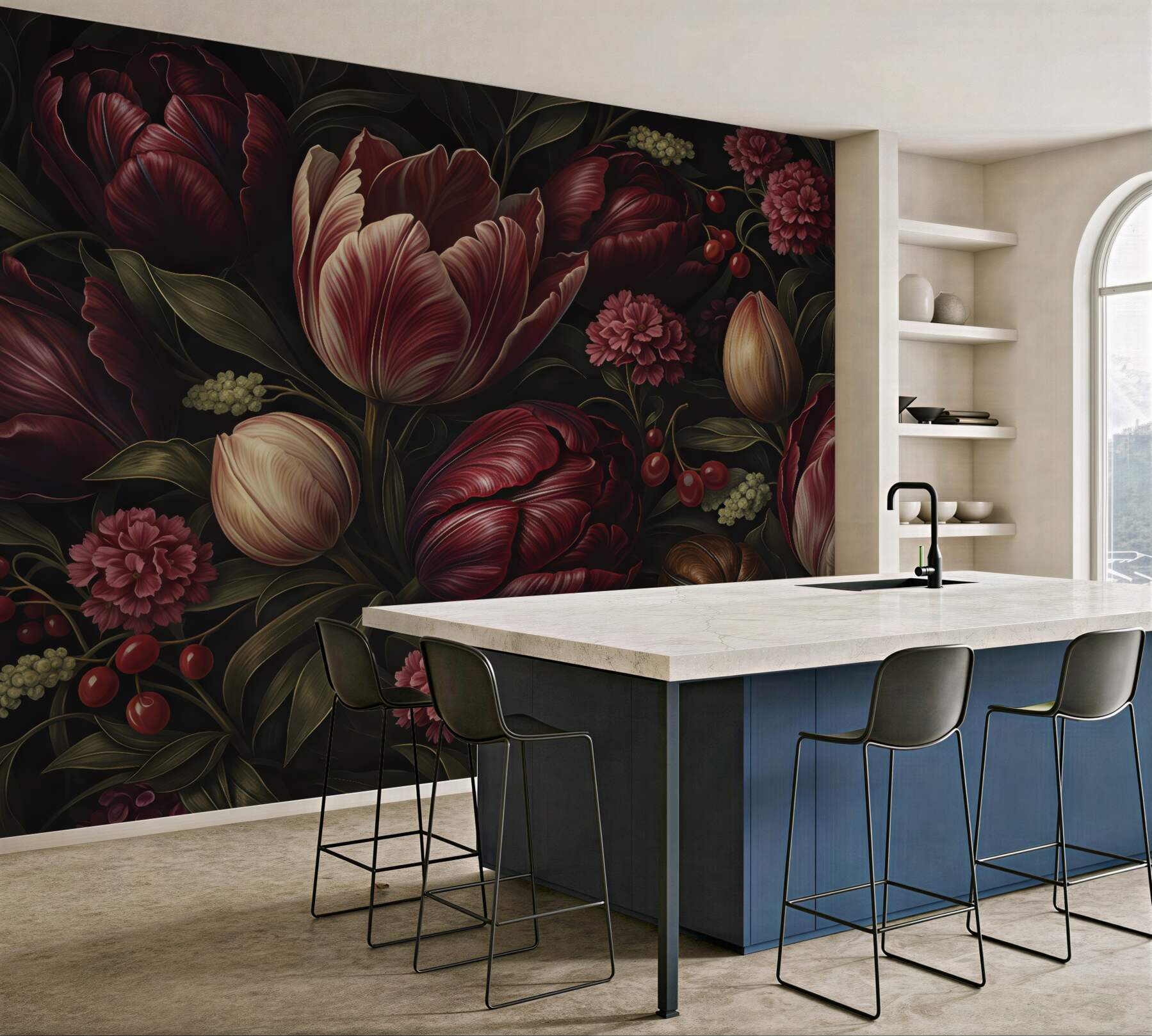 Fototapeta mroczne tulipany w burgundzie