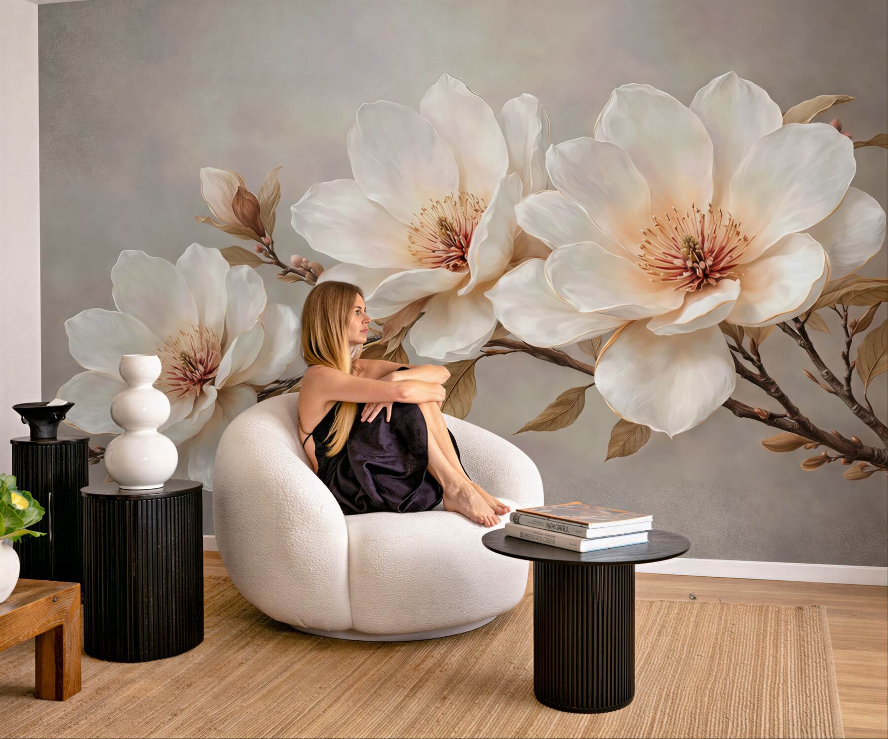 Fototapeta kremowa magnolia w rozkwicie