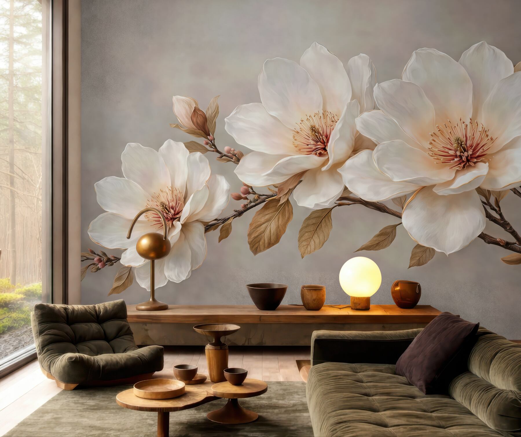 Fototapeta kremowa magnolia w rozkwicie