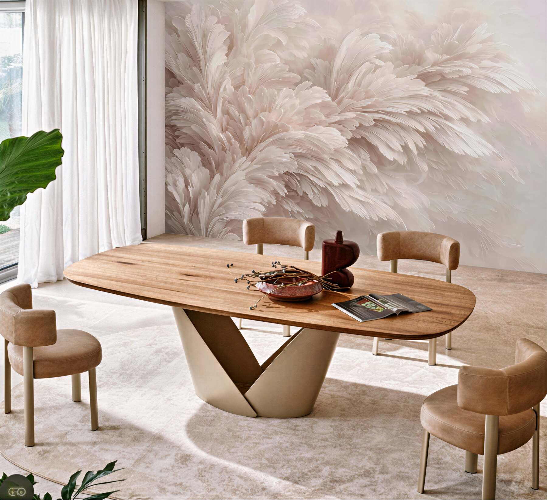 Fototapeta pudrowe pióra elegancji