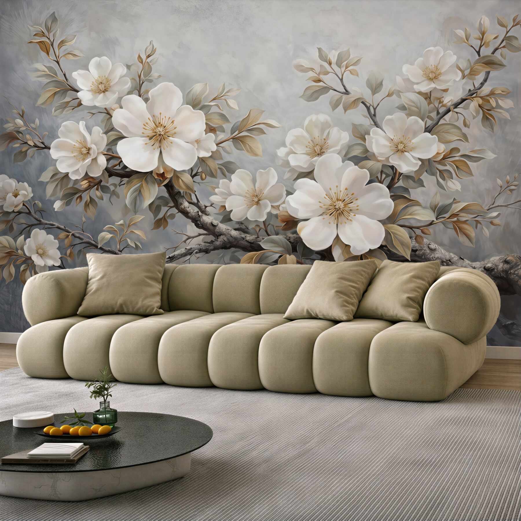 Fototapeta kremowe magnolie w blasku elegancji