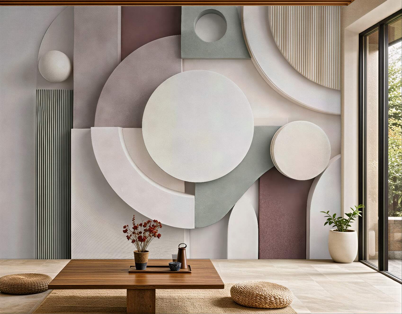 Fototapeta pastelowa geometria 3d