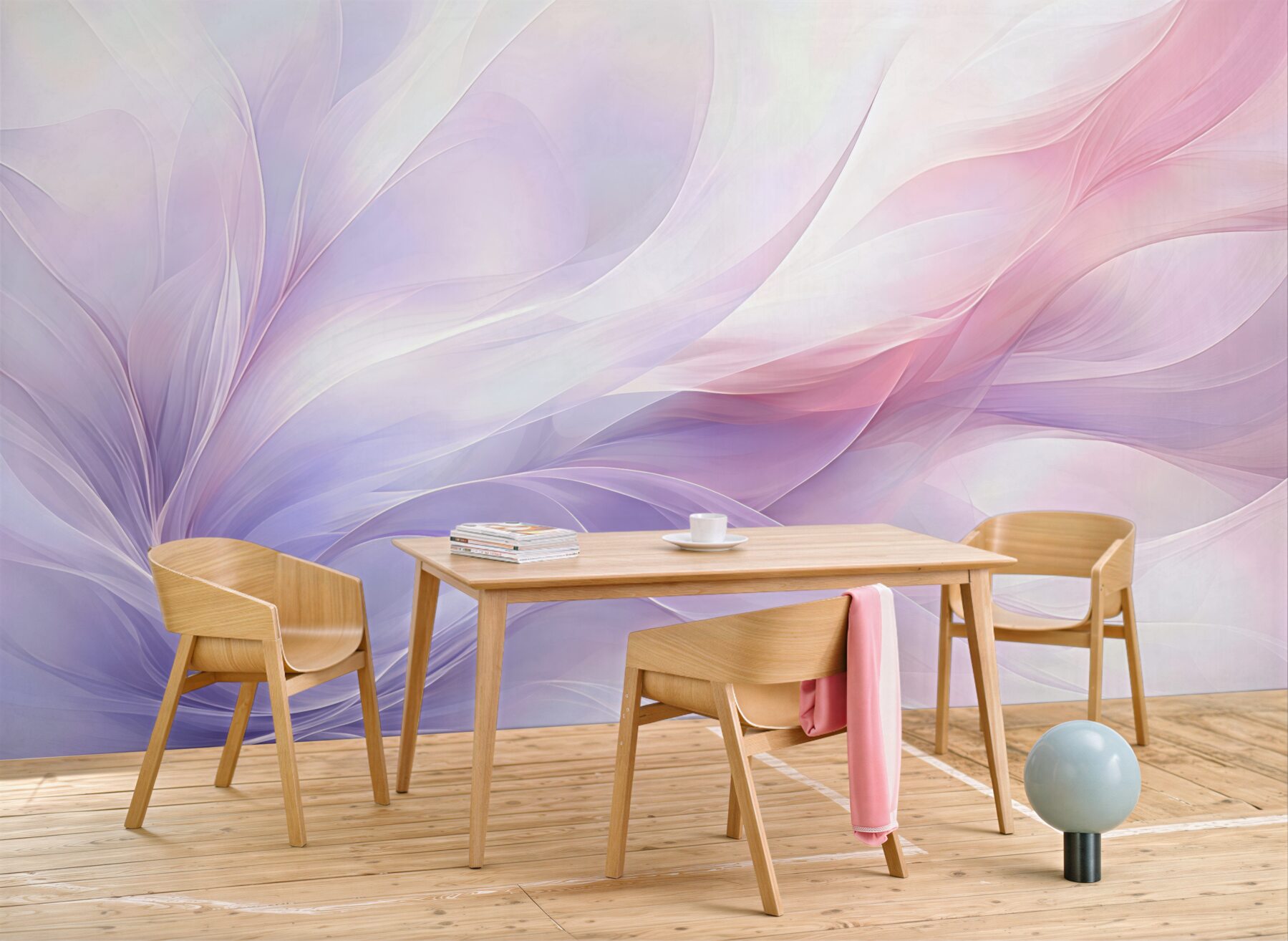 Fototapeta pastelowy taniec jedwabnych fal