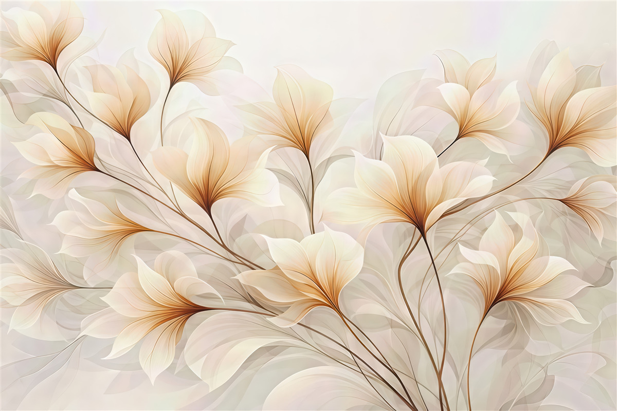 Fototapeta subtelny taniec kremowych kwiatów