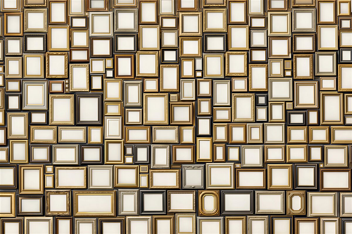 Fototapeta złote ramki geometryczne eleganckie na jasnym tle