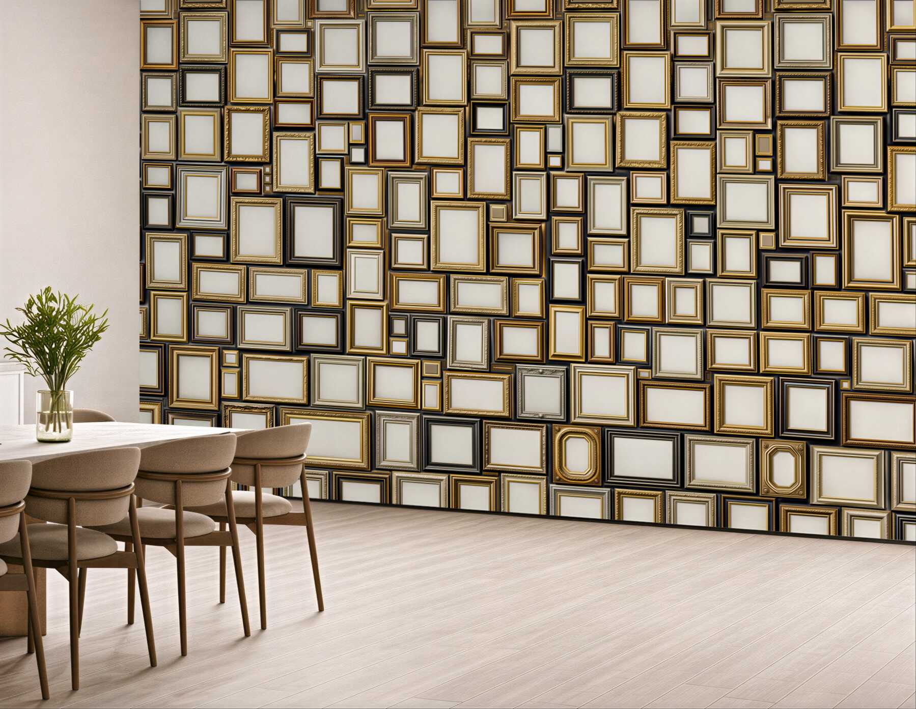 Fototapeta złote ramki geometryczne eleganckie na jasnym tle