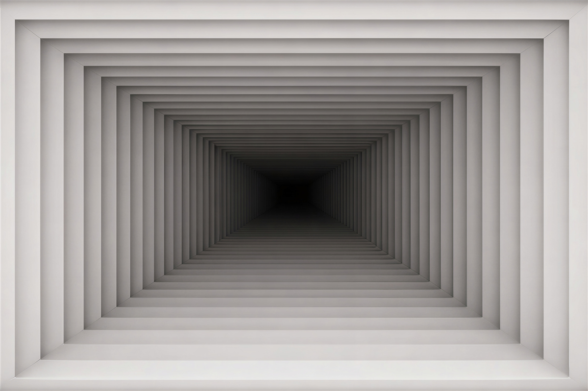 Fototapeta tunel geometryczny 3D szary nowoczesna iluzja głębi