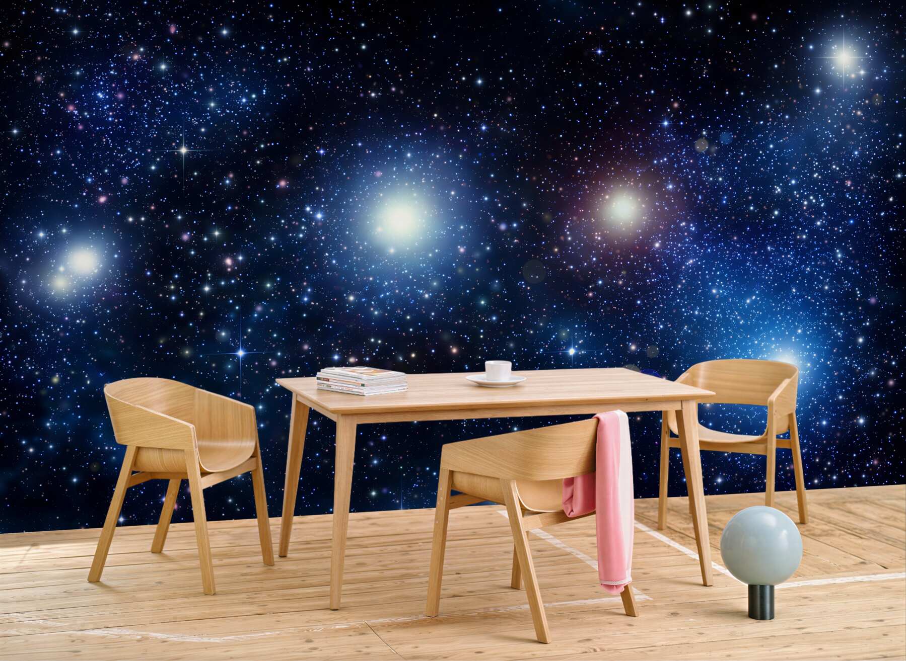 Fototapeta gwiaździste niebo kosmos granatowy do pokoju dziecięcego