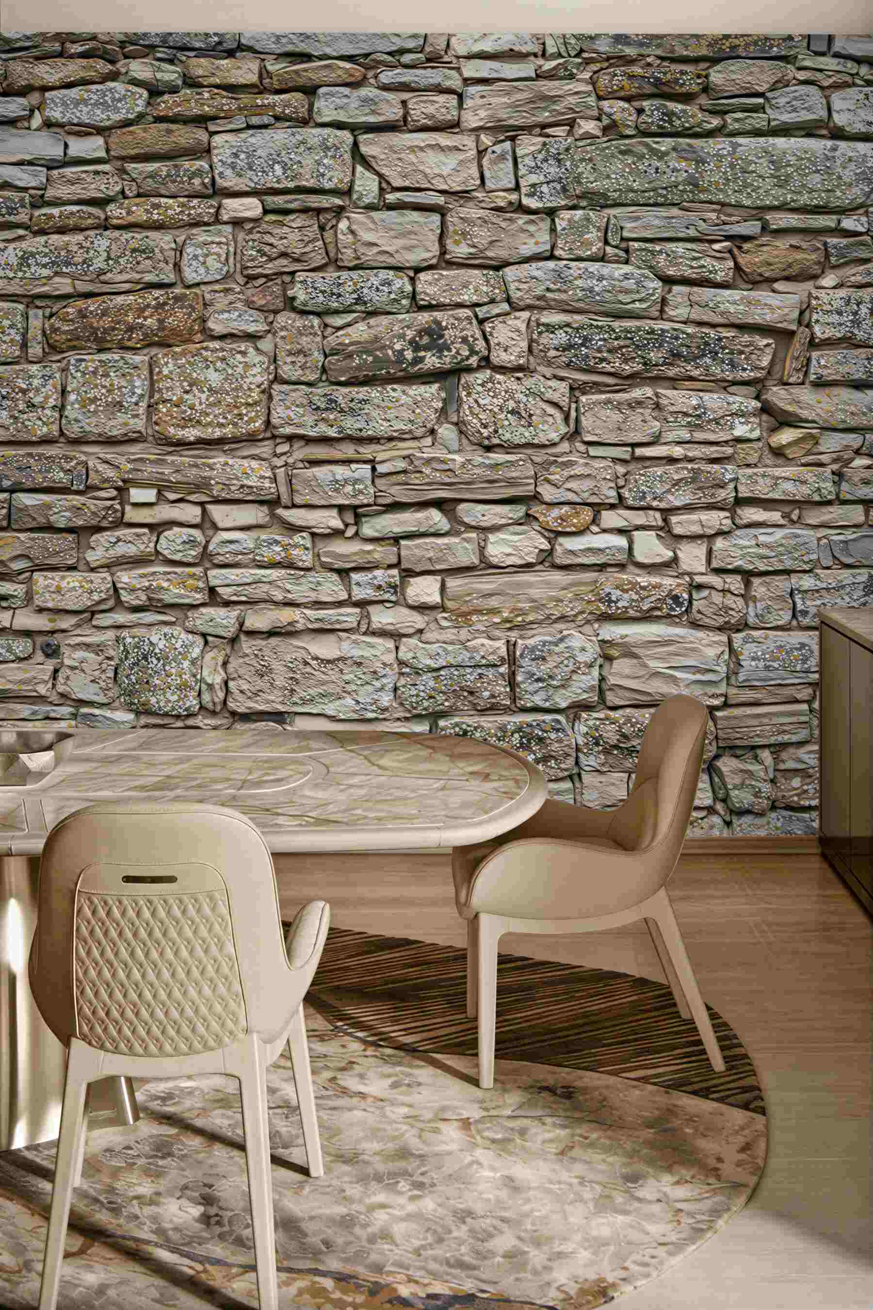 Fototapeta kamienna ściana szaro beżowa w rustykalnym stylu