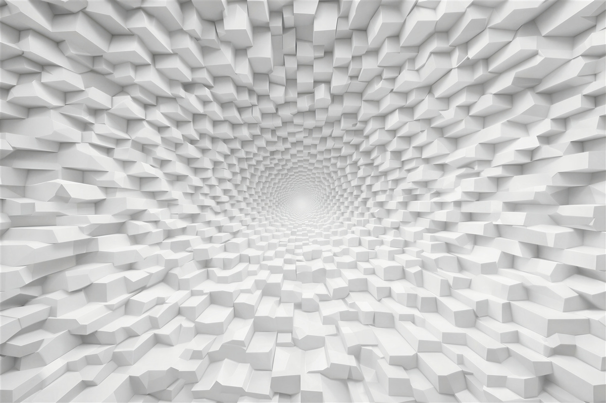 Fototapeta biała abstrakcja 3D geometryczny tunel nowoczesna