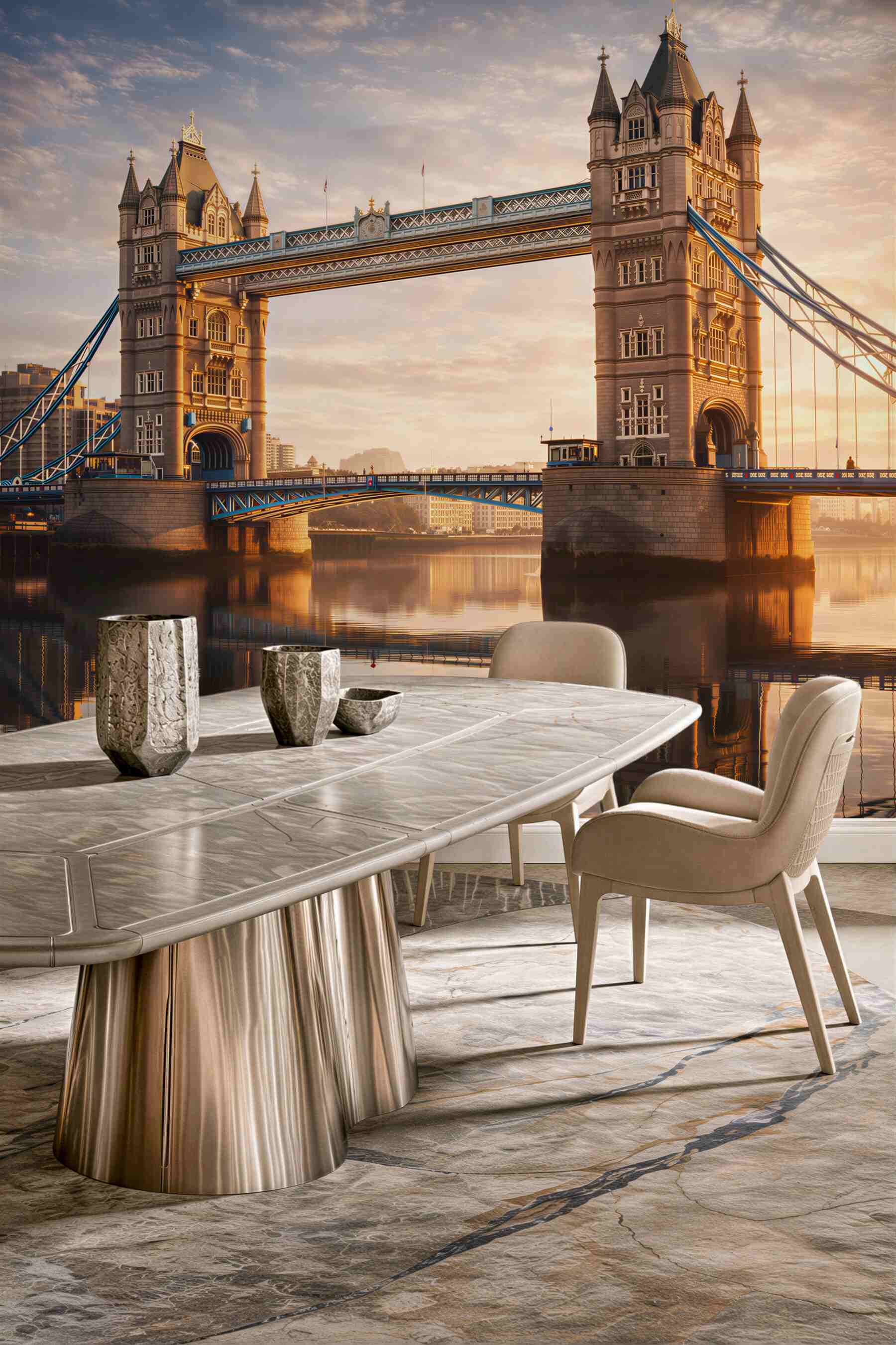 Fototapeta Tower Bridge w Londynie o wschodzie słońca nad Tamizą