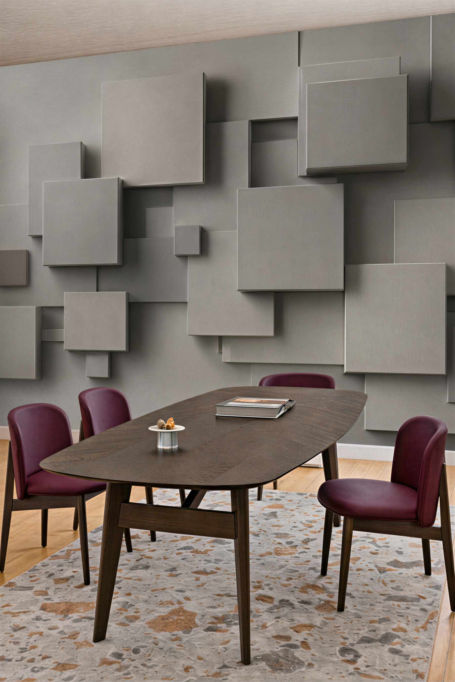 Fototapeta geometryczne kwadraty 3D beżowo szare nowoczesne