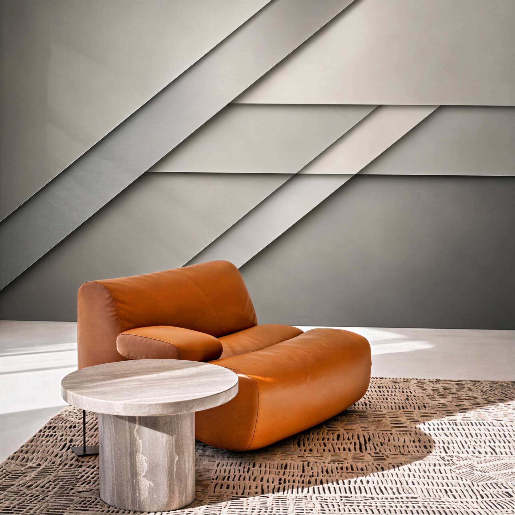 Fototapeta geometryczna abstrakcja 3D beżowo szara nowoczesna