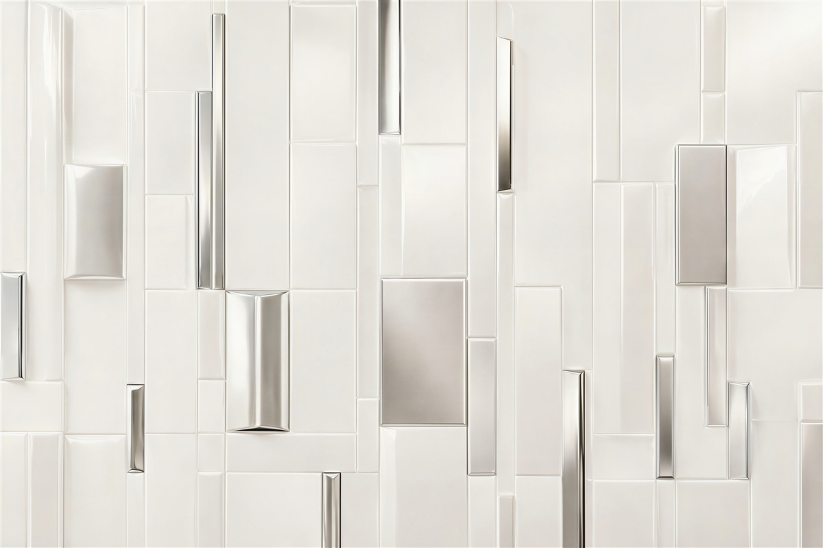 Fototapeta białe geometryczne panele 3D nowoczesna abstrakcja do salonu