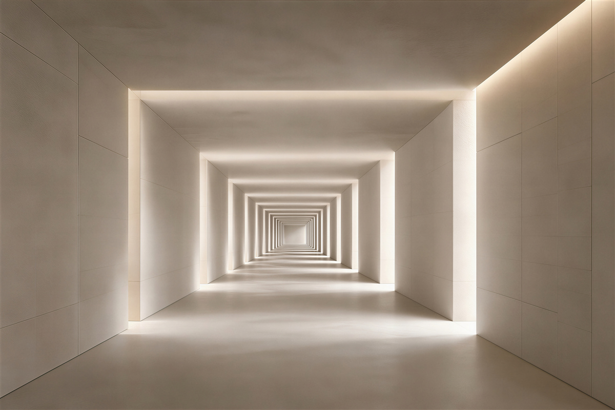Fototapeta nowoczesny tunel 3D beżowy minimalistyczny do nowoczesnego wnętrza