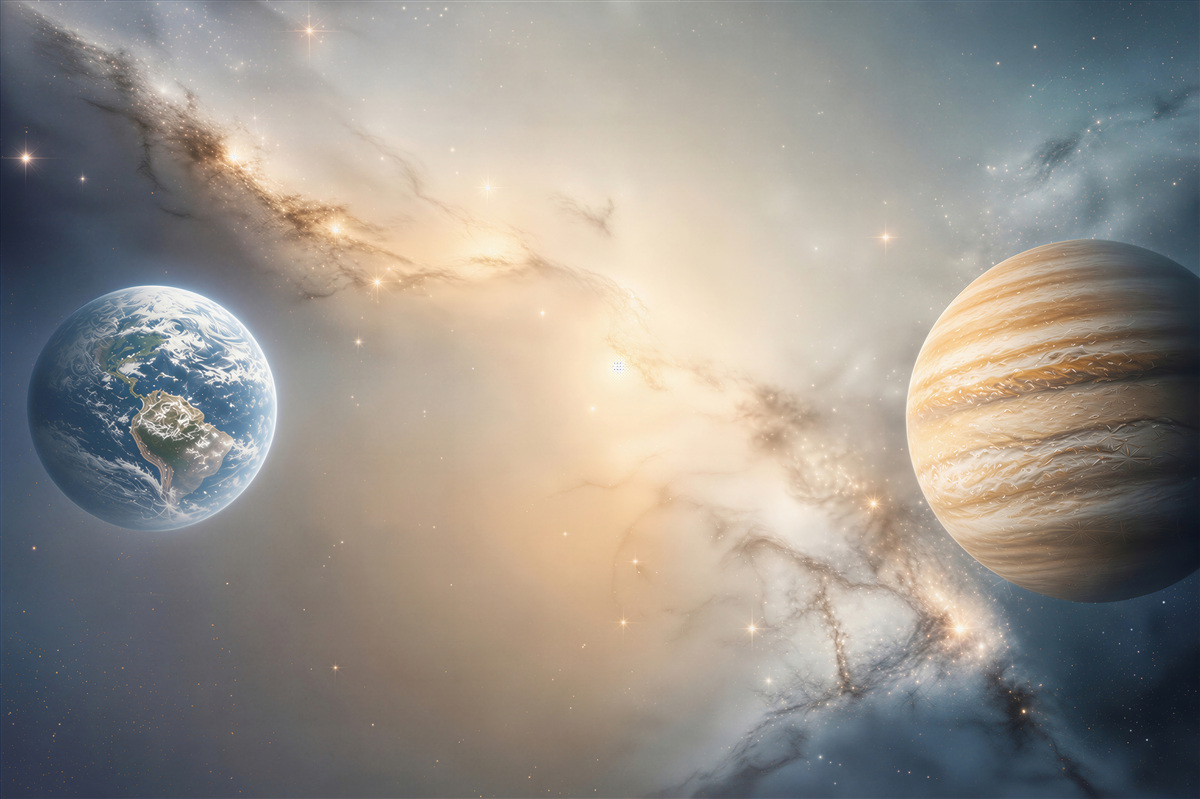 Fototapeta planety w kosmosie z galaktyką do pokoju dziecka