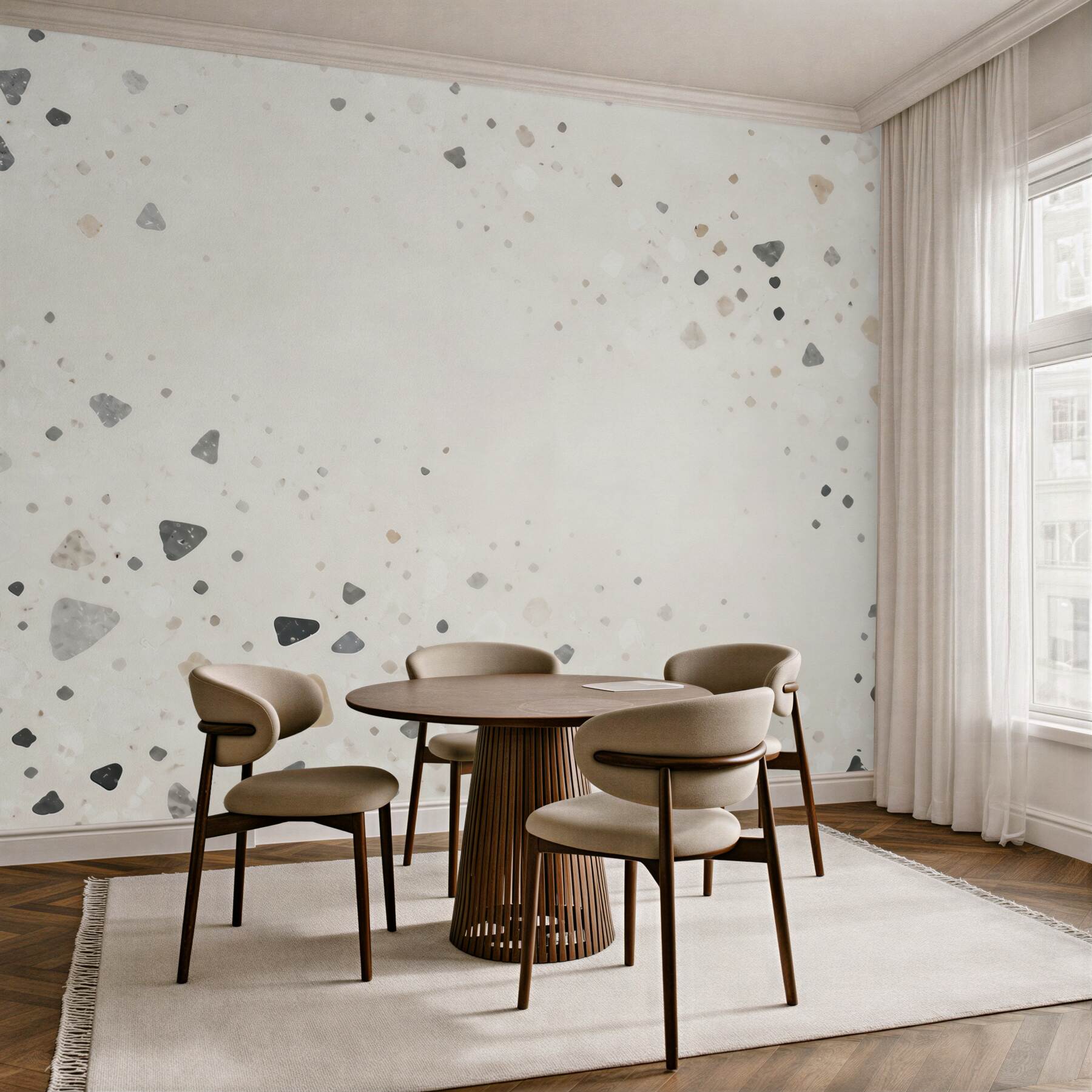 Fototapeta terrazzo jasne beżowo szare w minimalistycznym stylu