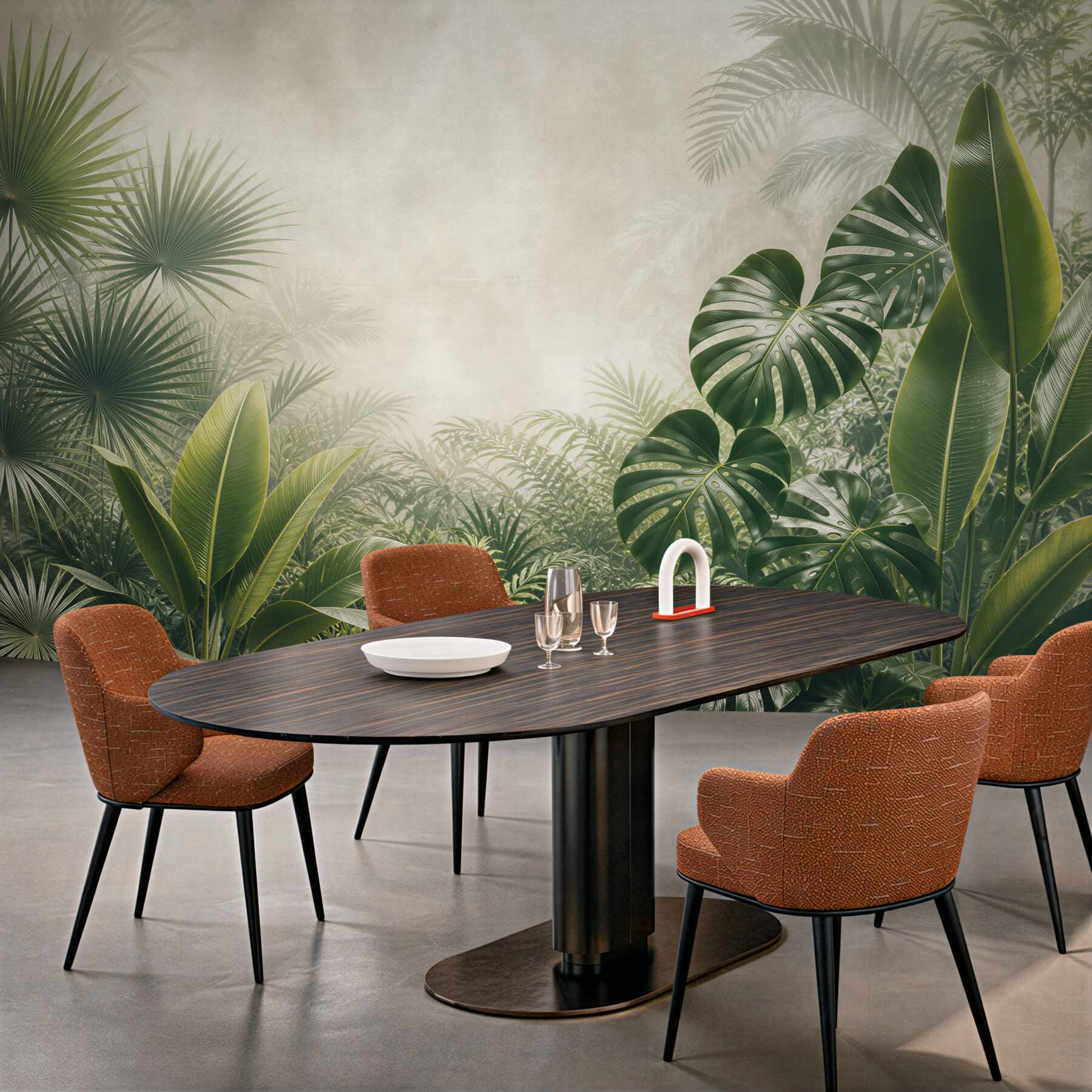Fototapeta tropikalne liście monstera i palmy zielona dżungla do salonu