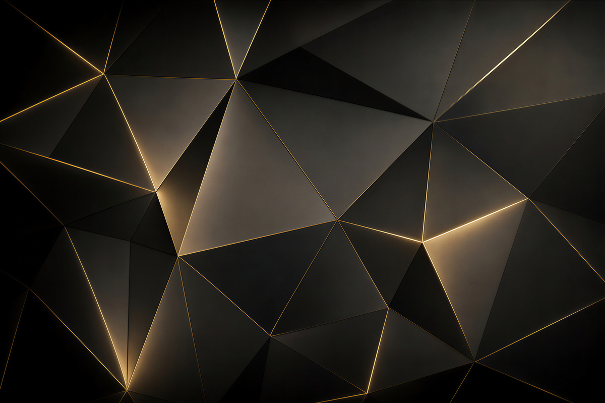 Fototapeta czarna geometria ze złotymi liniami nowoczesna glamour