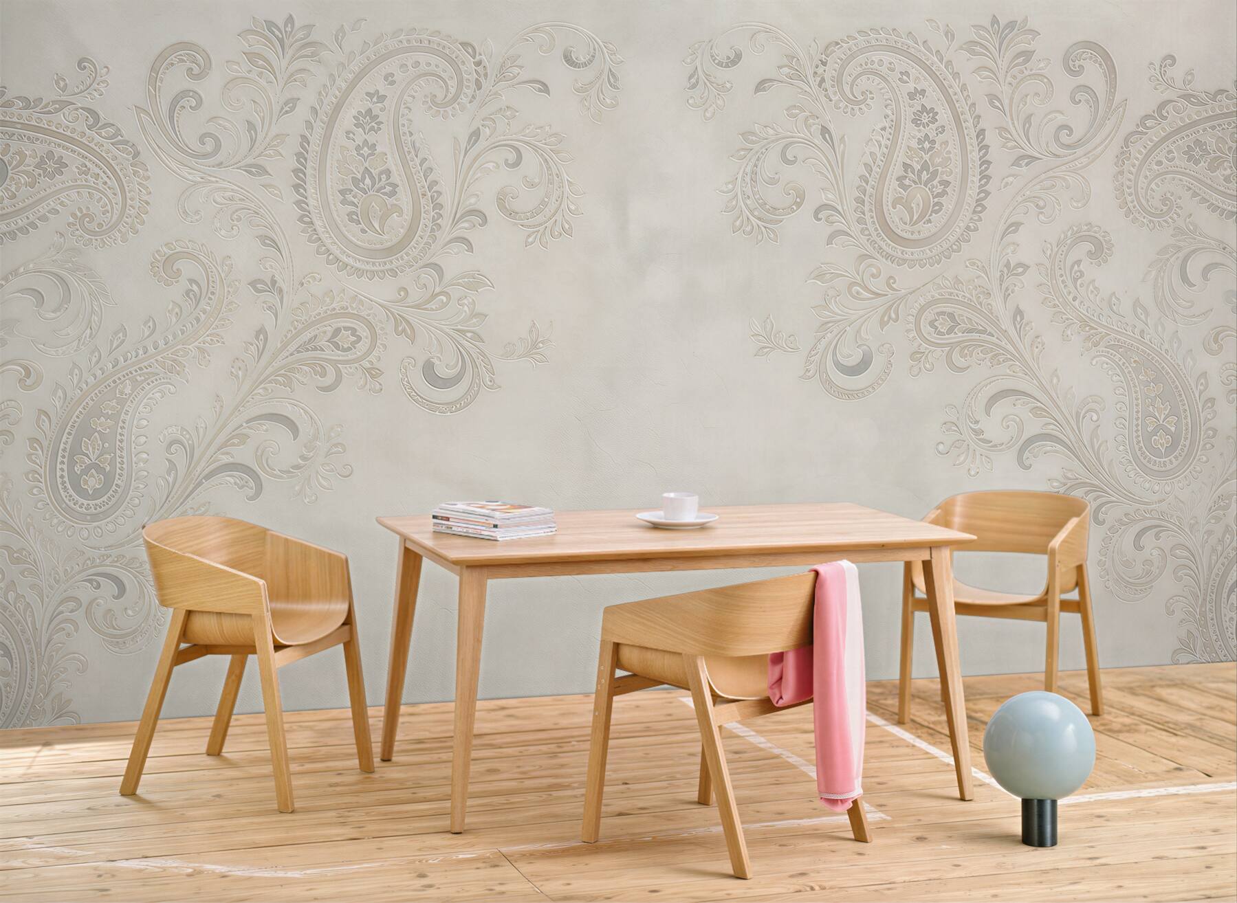 Fototapeta ornament paisley beżowy elegancki wzór klasyczny