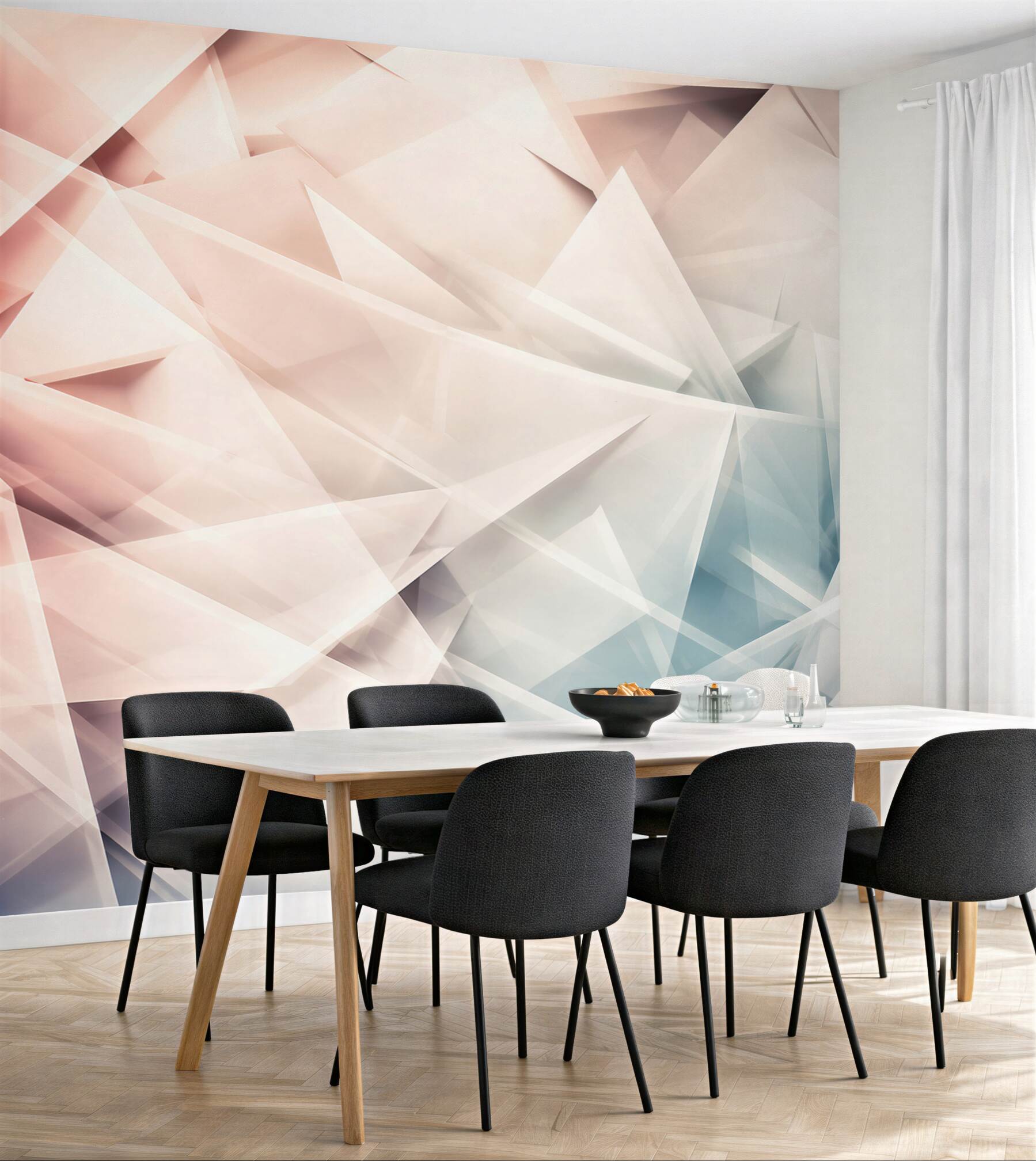 Fototapeta abstrakcyjne geometryczne kryształy pastelowe do nowoczesnego wnętrza