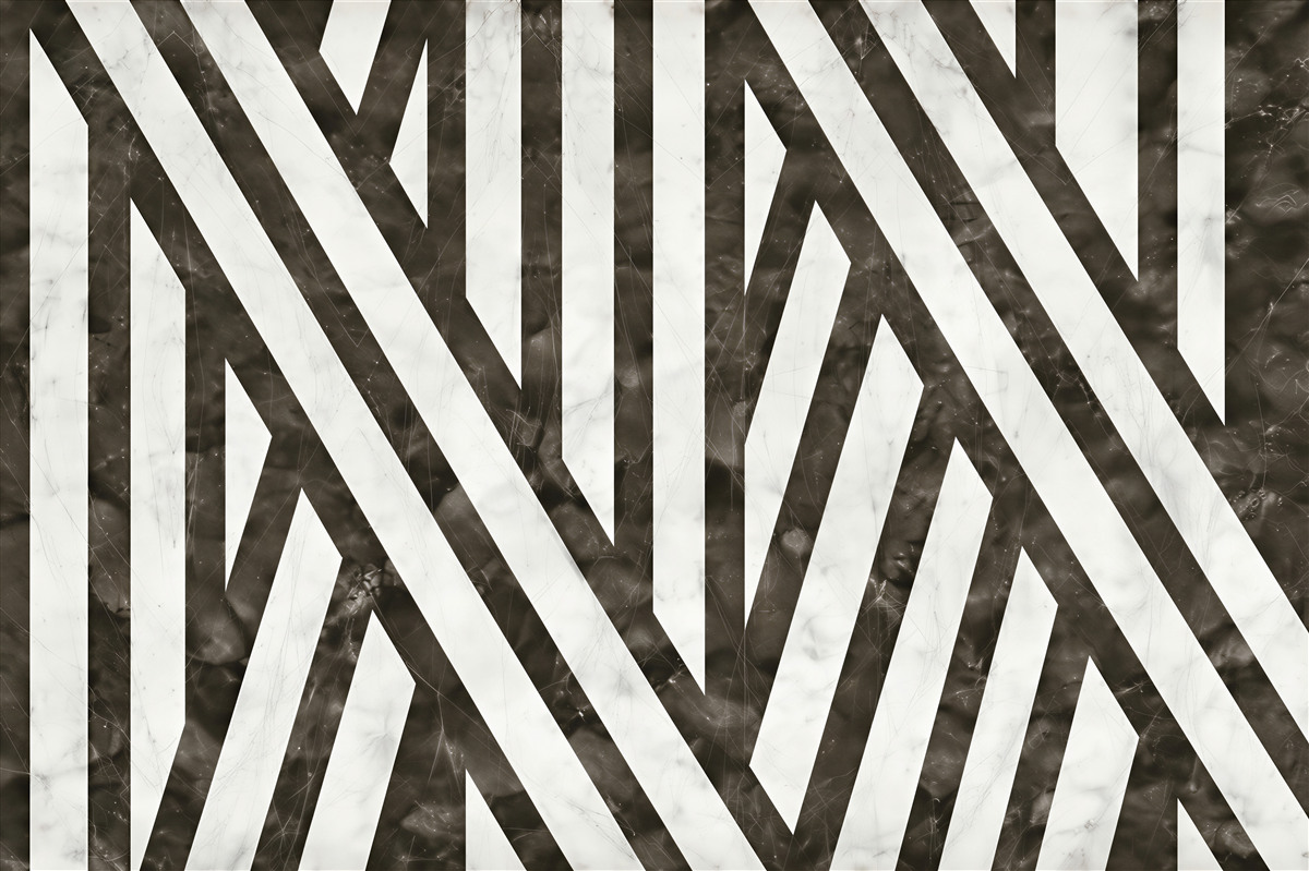 Fototapeta geometryczne pasy biało-czarne z efektem marmuru nowoczesna