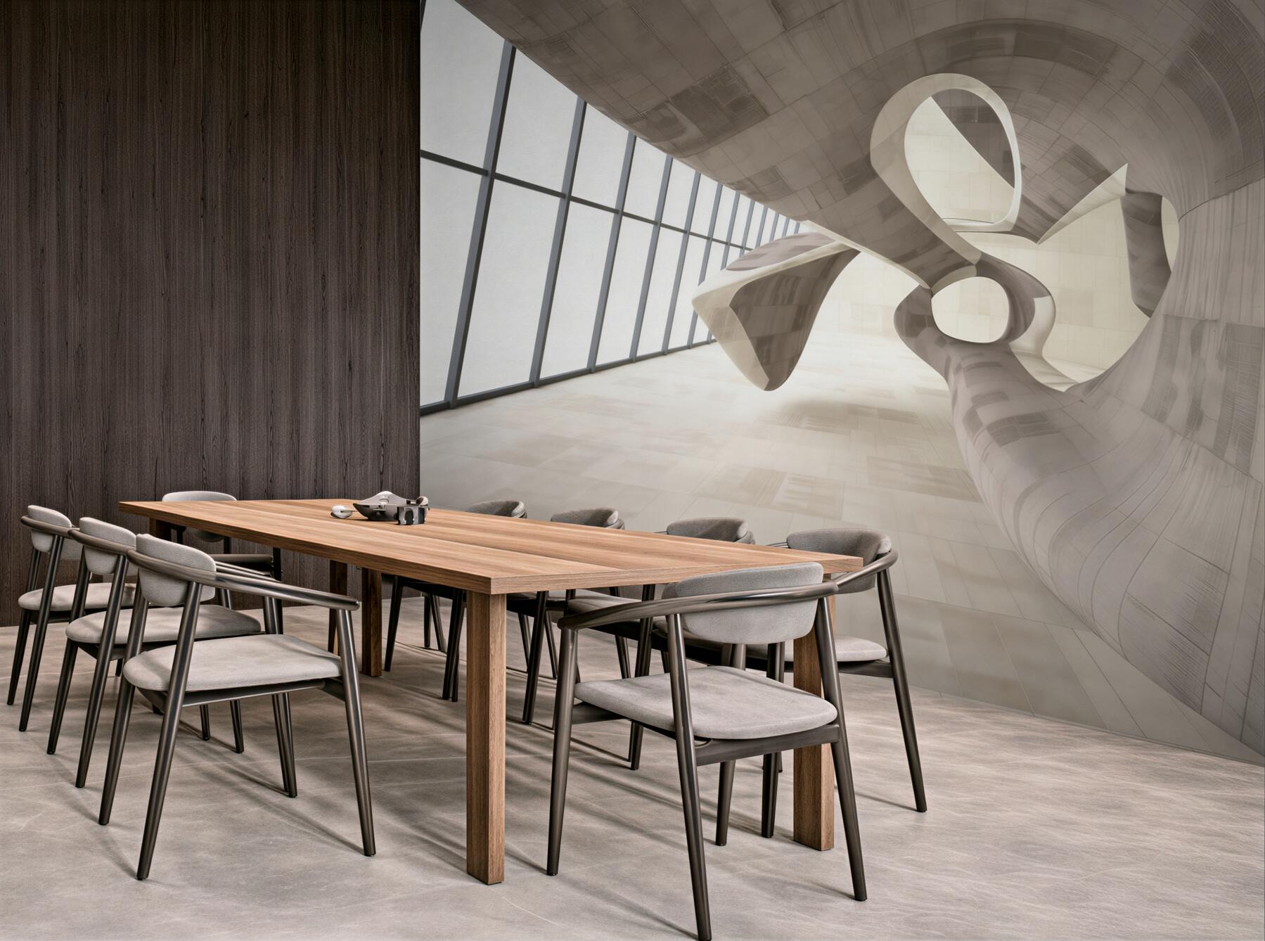 Fototapeta abstrakcyjna architektura 3D beżowa do nowoczesnego wnętrza
