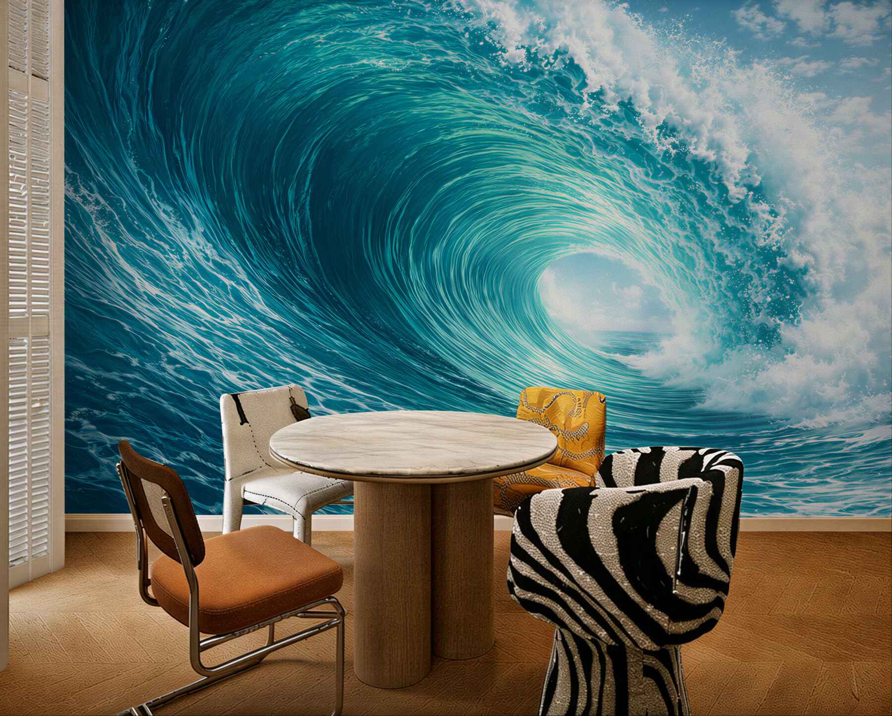 Fototapeta turkusowa fala oceaniczna dynamiczny morski pejzaż