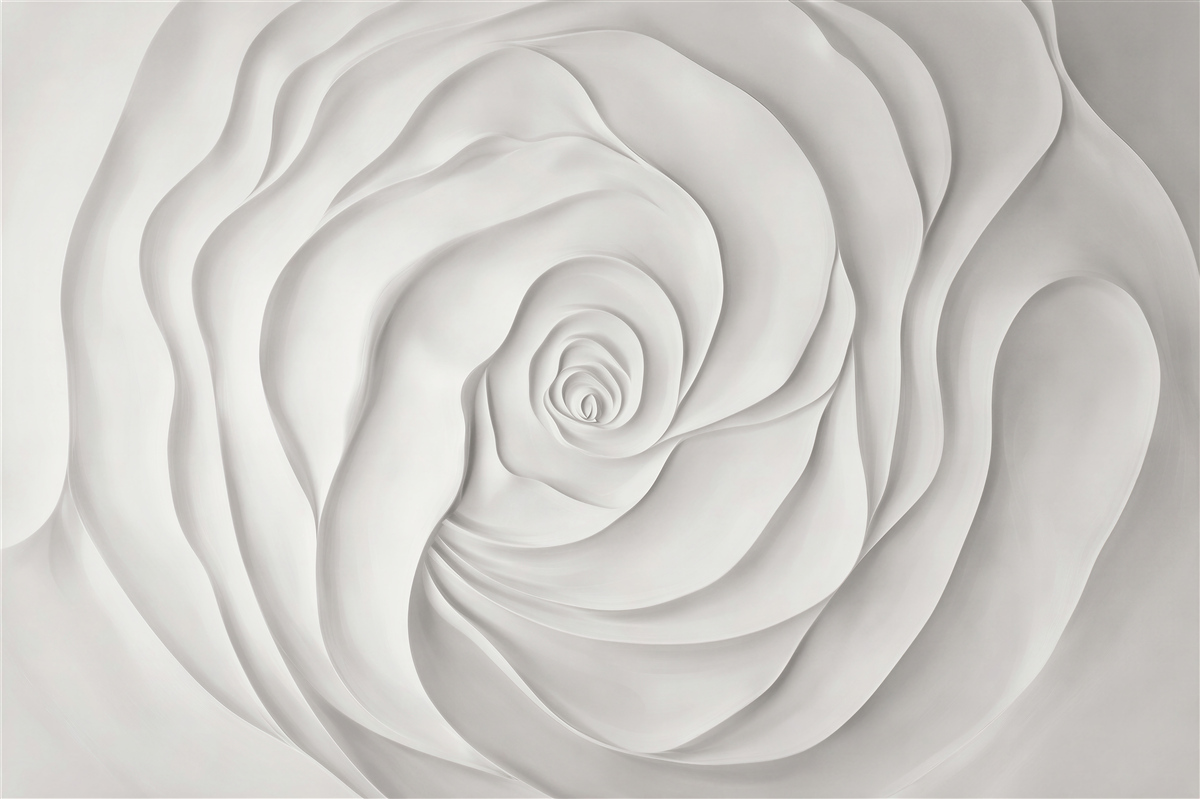 Fototapeta biała róża 3D elegancka minimalistyczna