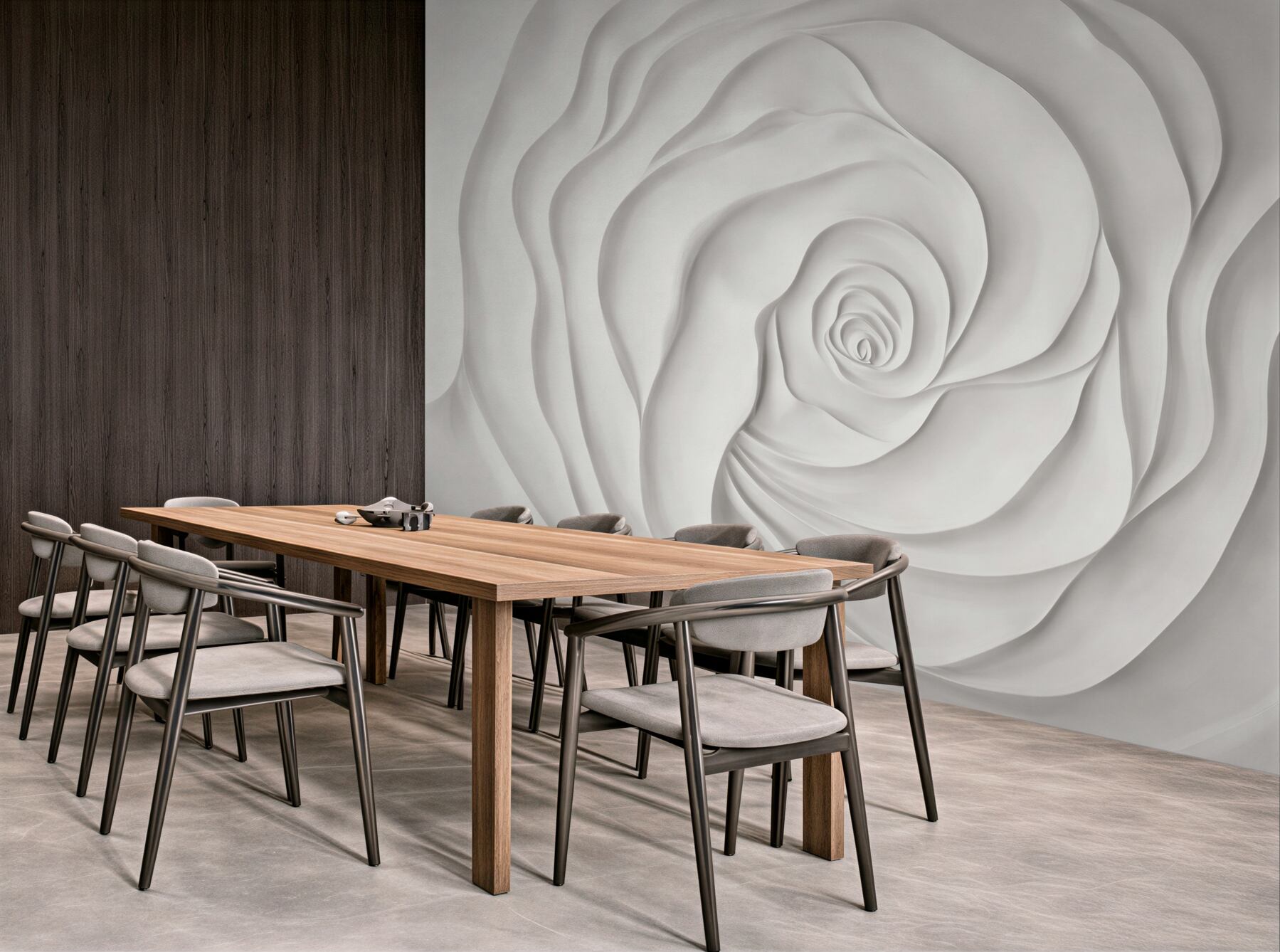 Fototapeta biała róża 3D elegancka minimalistyczna