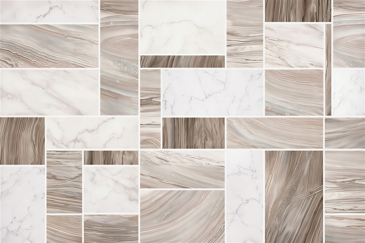 Fototapeta marmur beżowy patchwork nowoczesny elegancki