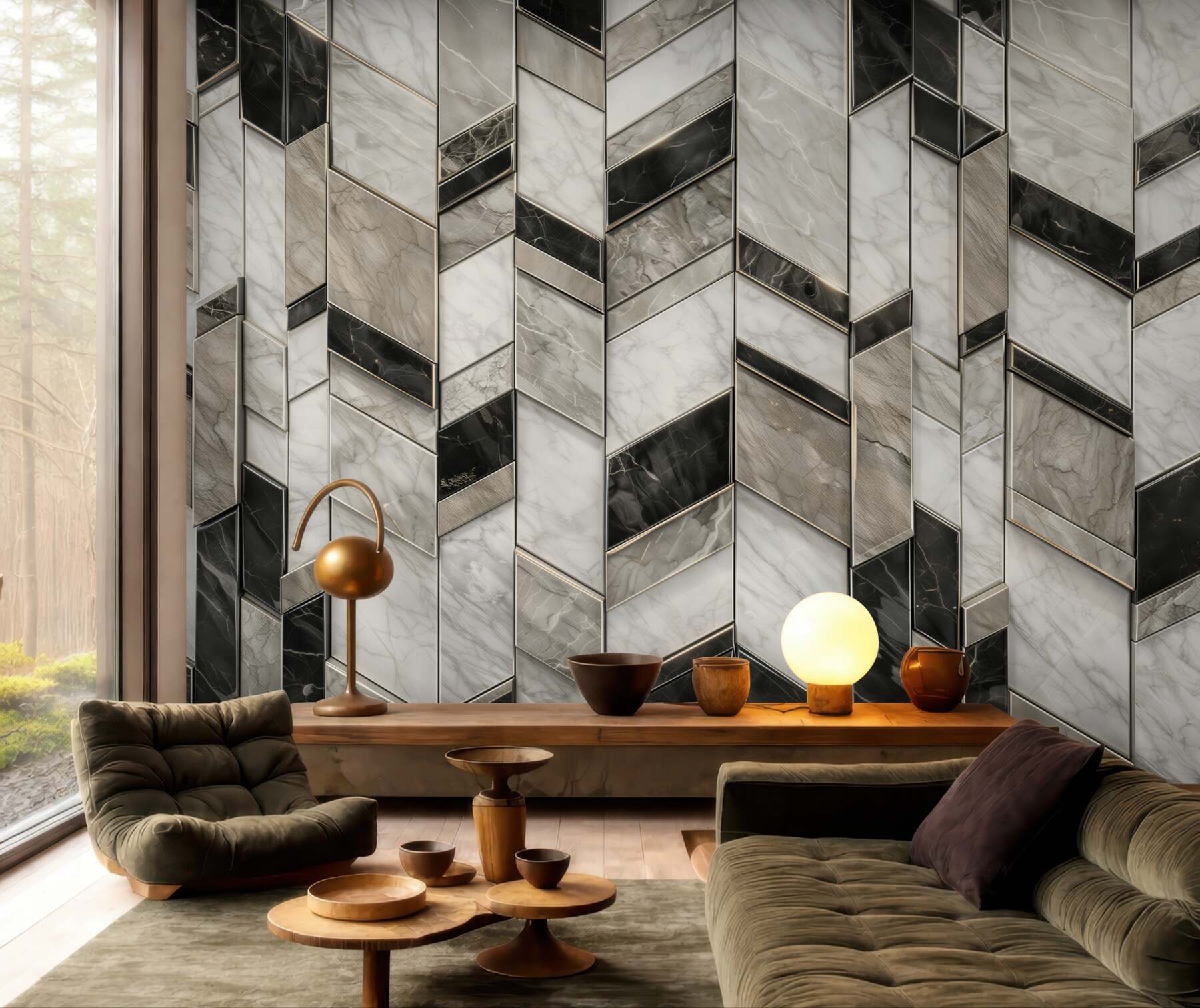 Fototapeta geometryczny marmur biało czarny nowoczesny wzór glamour