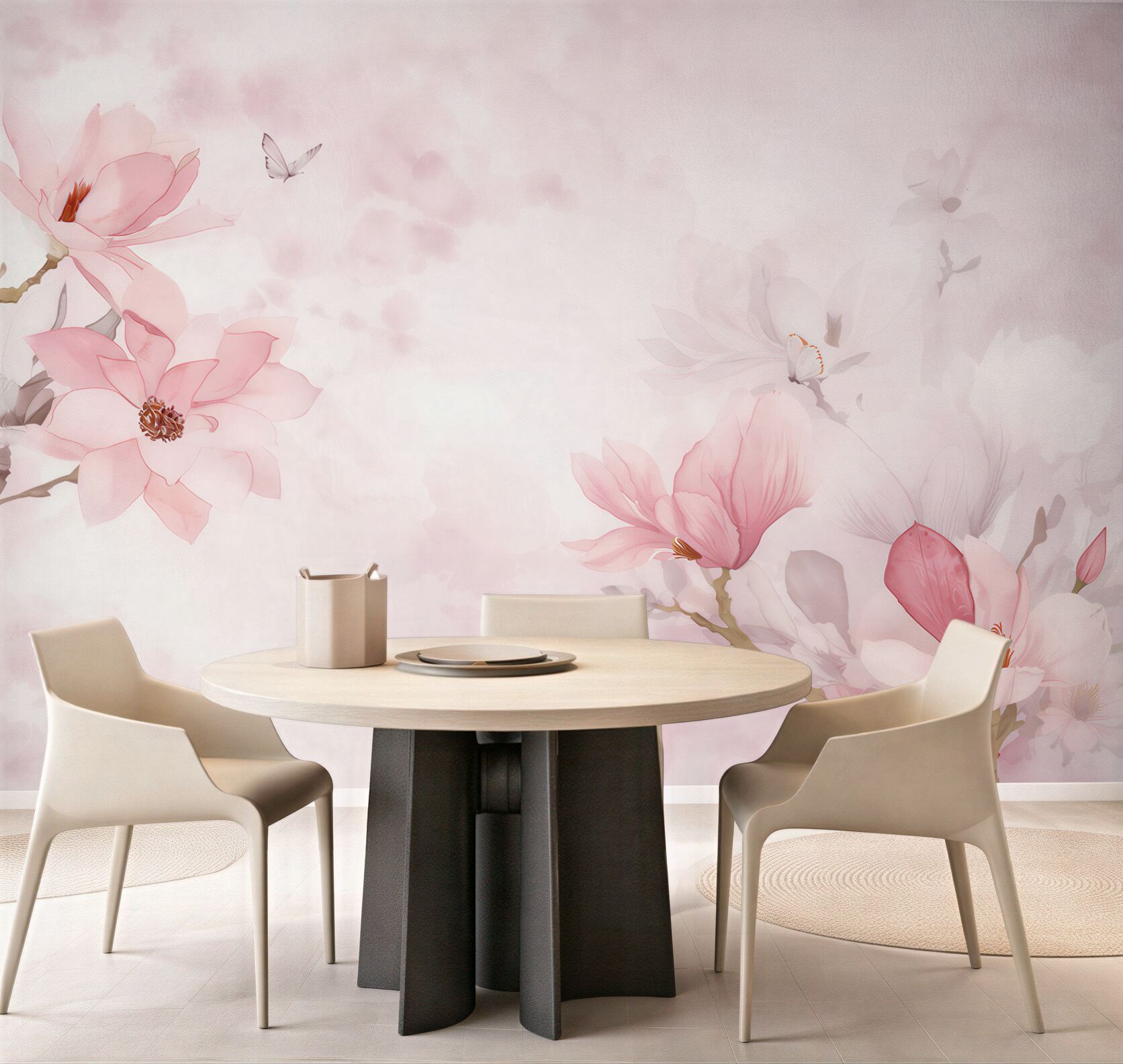 Fototapeta magnolie pastelowe różowe delikatne do sypialni