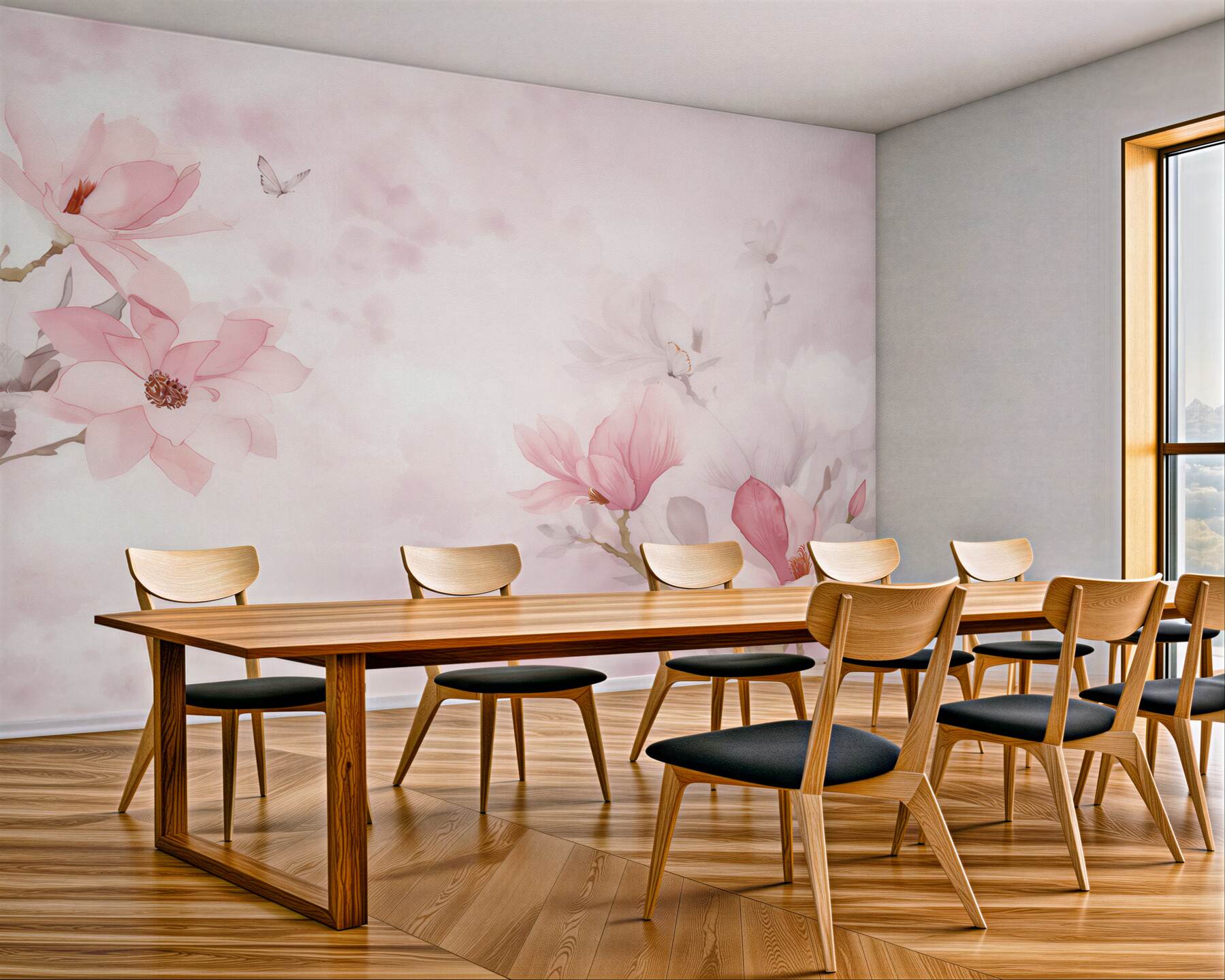 Fototapeta magnolie pastelowe różowe delikatne do sypialni
