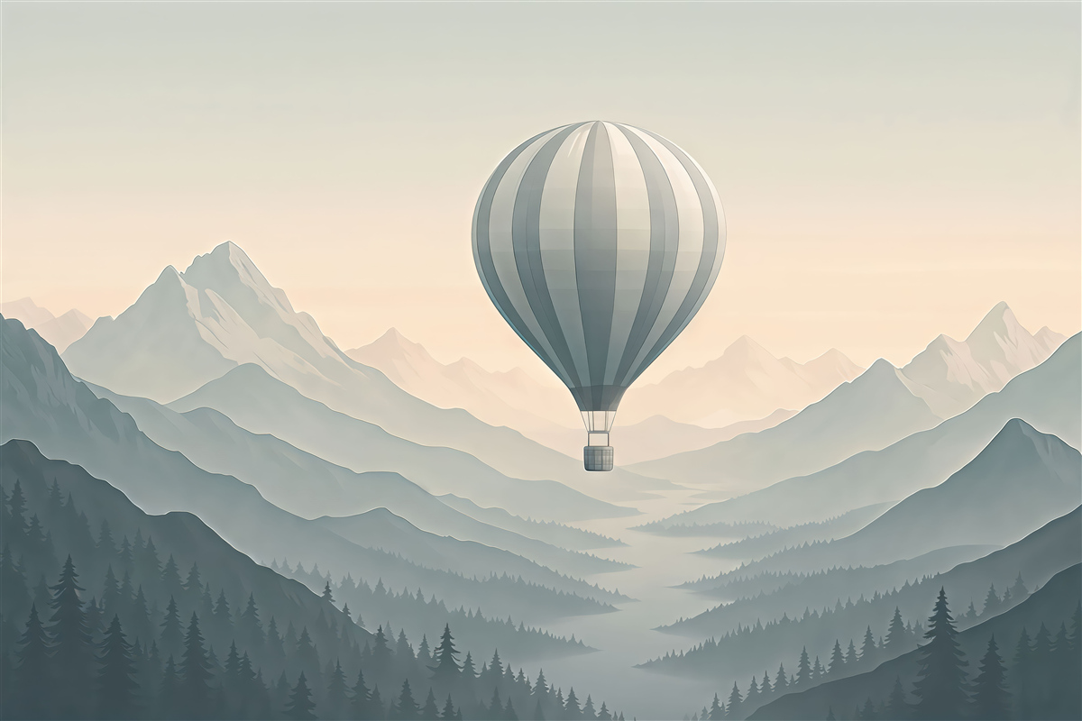 Fototapeta Góry i balon